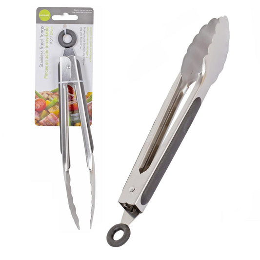 TONGS 9.5" S/S W/RUBBER CUSHION & P L.GOURMET