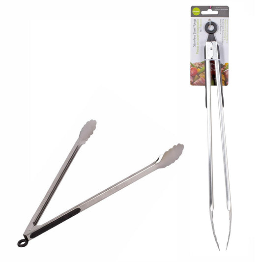 TONGS 16" S/S W/RUBBER CUSHION & PU L.GOURMET