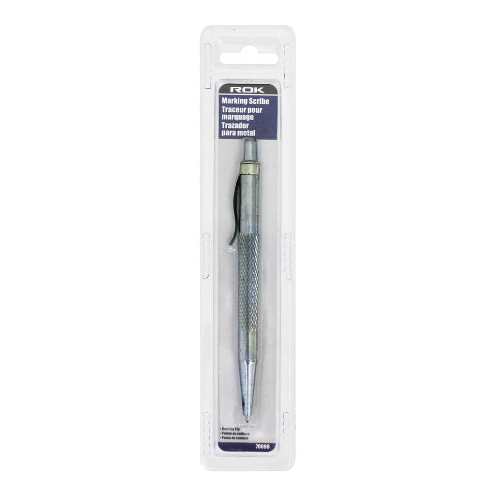 Carbide tip scriber for lines on hardened steel, sheet metal, glass, ceramics and plastics