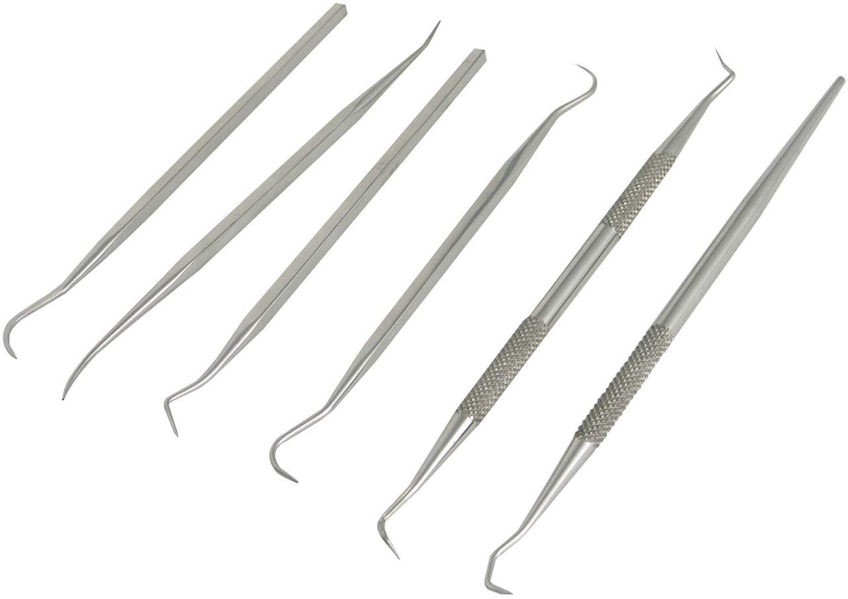 Pick set stainless steel dental style 6 pc