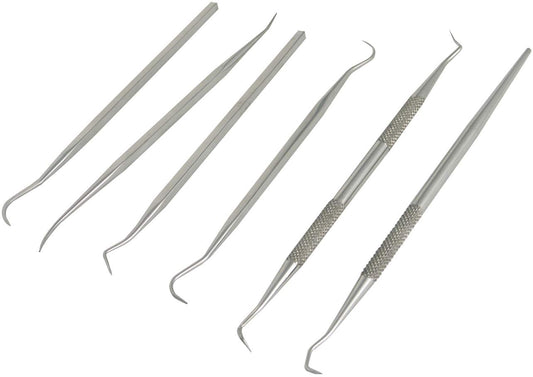 Pick set stainless steel dental style 6 pc