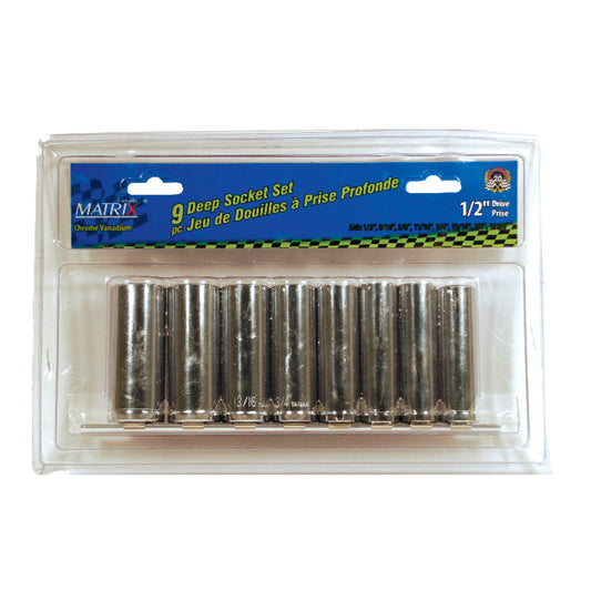 9pc 1/4" Deep Socket Set S.a.e.