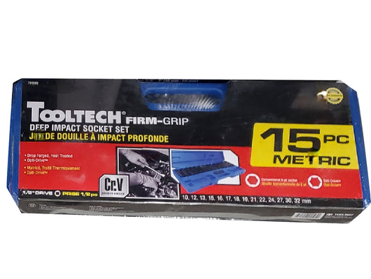 15 Pc 1/2" Dr Deep Impact Socket Set Metric 10 to 32mm