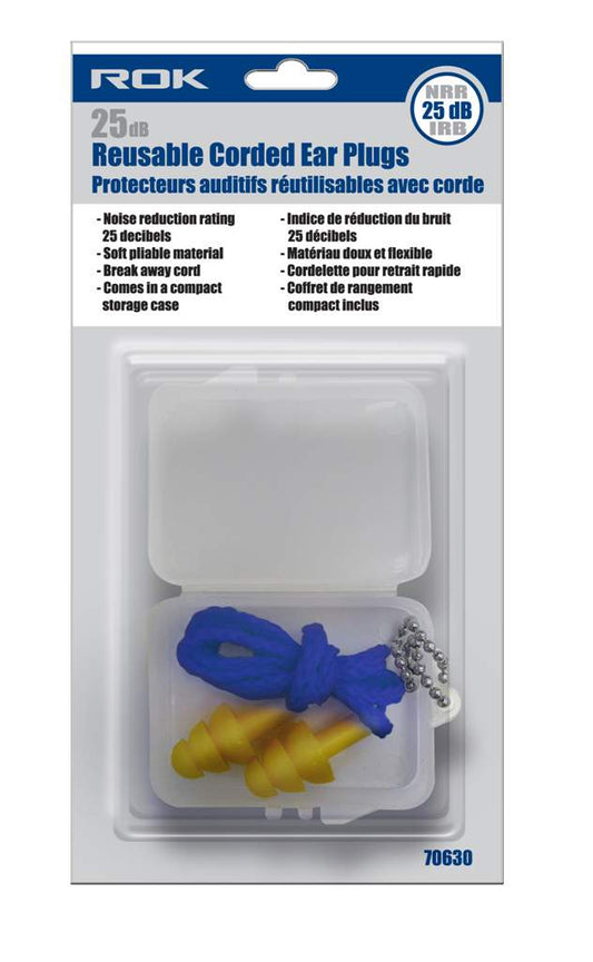 Ear plugs reuseable corded 25db