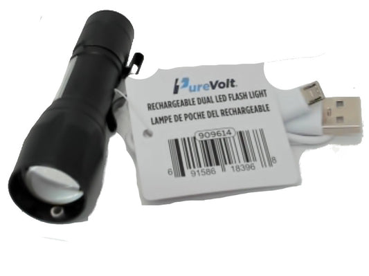 Mini-lampe de poche à double LED rechargeable avec clip de ceinture Purevolt