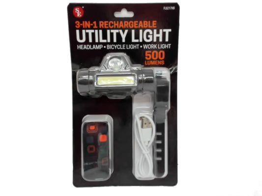 Lampe Utile 3-en-1 Tête/Vélo/Travail 500 Lumens