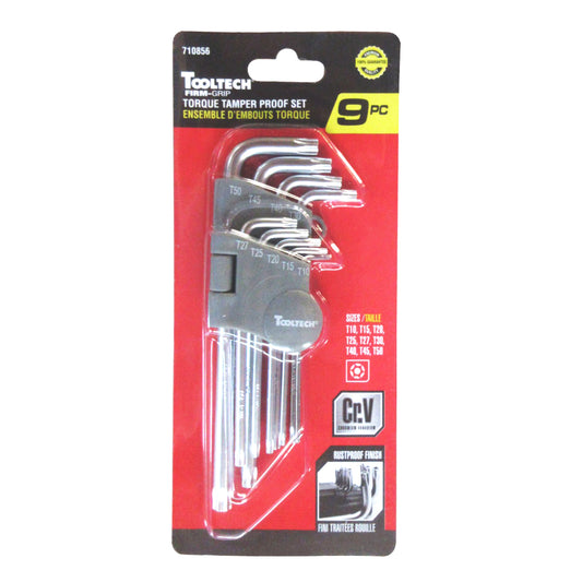 Jeu de clés Torx T10-T50 inviolable 9 pièces