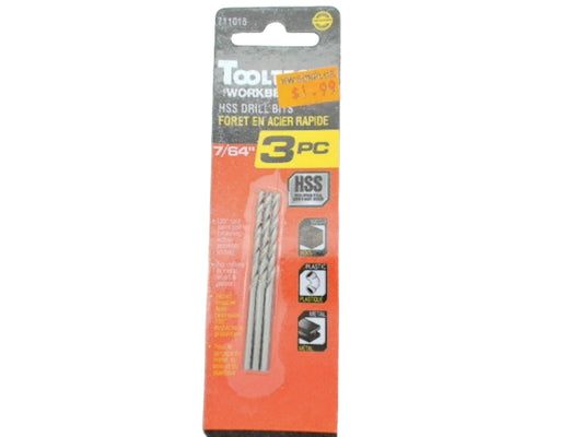 HSS drill bit 7/64 3 pc