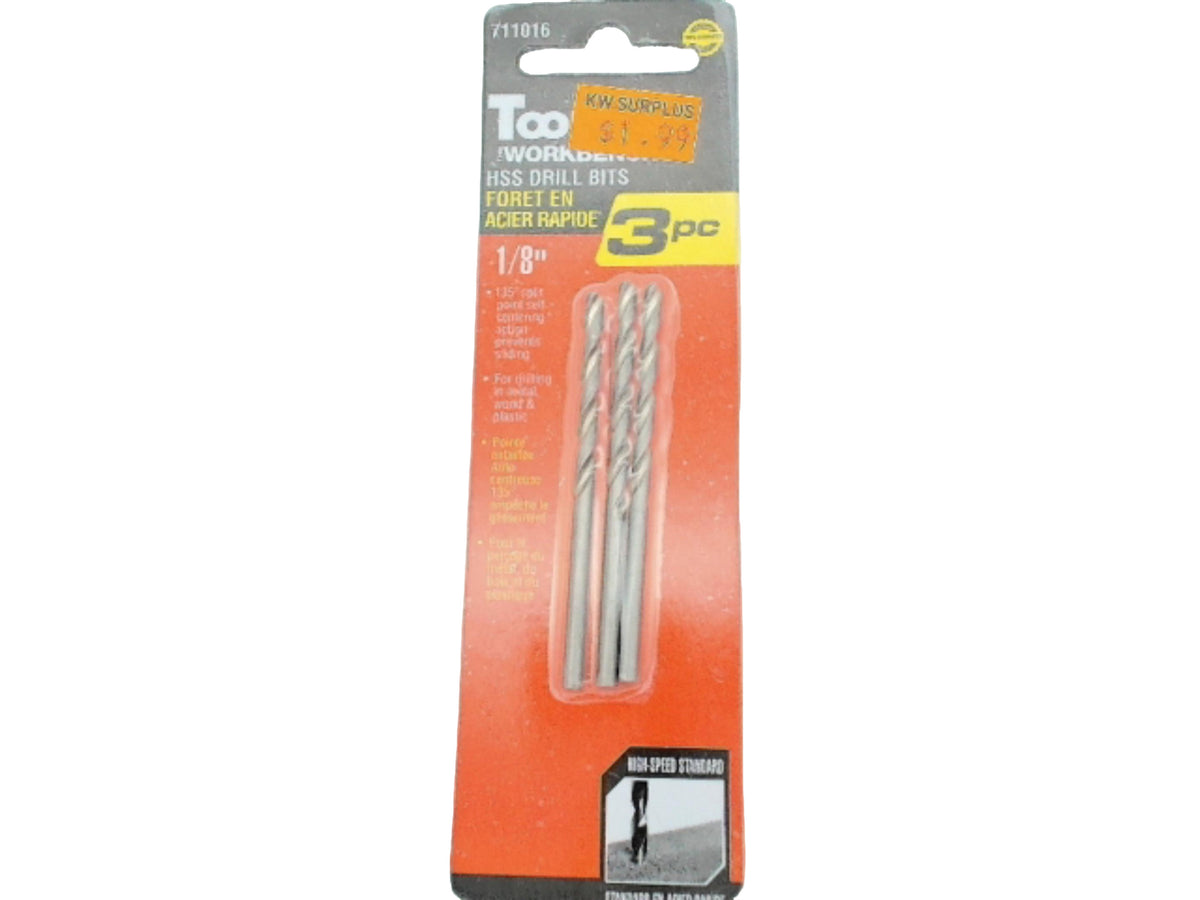 HSS drill bit 1/8 3 pc