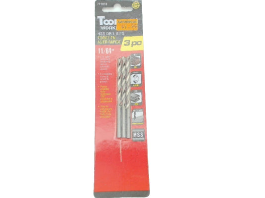 HSS drill bit 11/64 3 pc