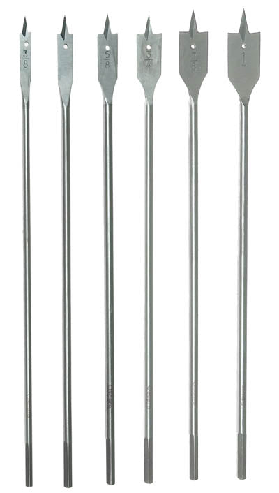 Spade Wood Boring Drill Bit Set 6 Pc 12"