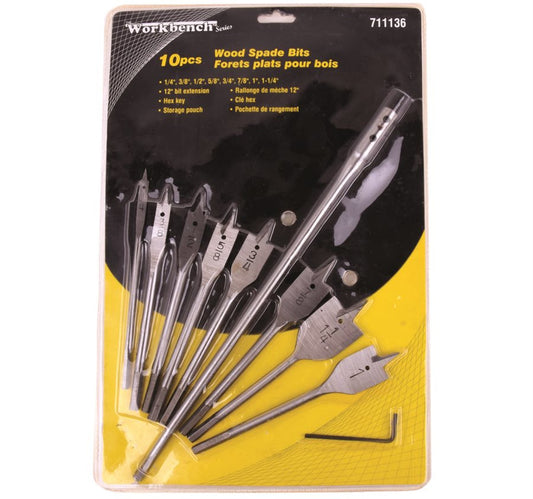 Flat Wood Boring Bits 10 Pc