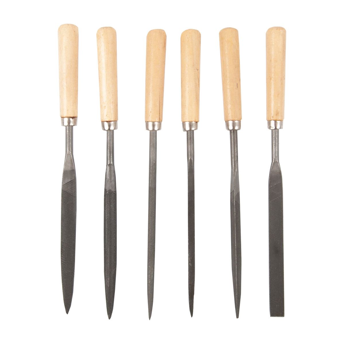 Needle File W/wooden Handle Set 6 Pc 160mm - Additional View