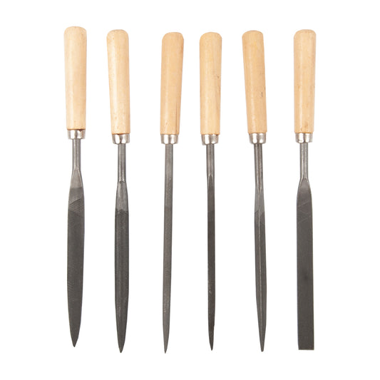 Needle File W/wooden Handle Set 6 Pc 160mm - Additional View