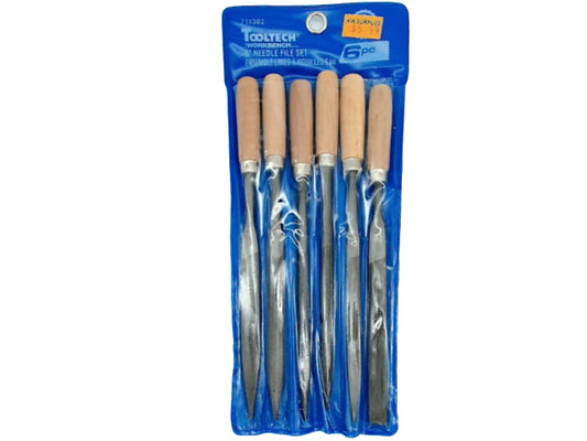 Needle File W/wooden Handle Set 6 Pc 160mm