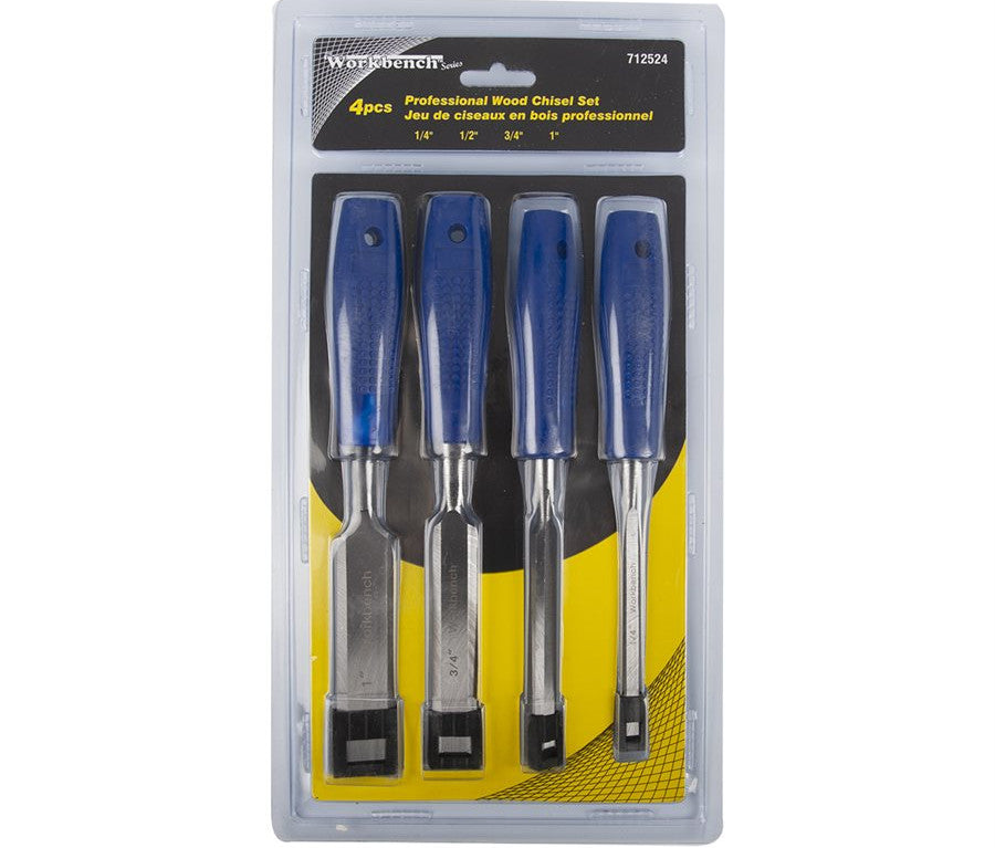 Wood Chisel Set W/plastic Handle 4 Pc