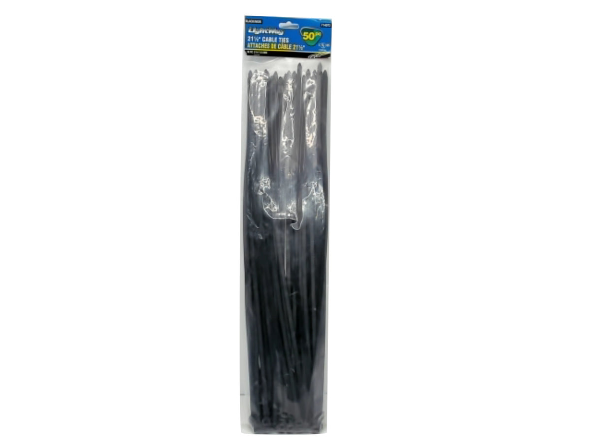 Colliers de serrage en nylon noirs 545 mm x 7 mm, paquet de 50
