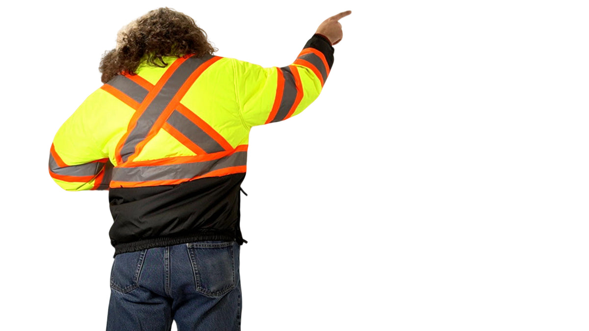High Viz Jacket Reversible Medium Black & Yellow Bedrok - Additional View