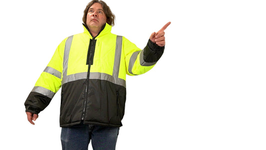 High Viz Jacket Reversible XL Black & Yellow Domtex