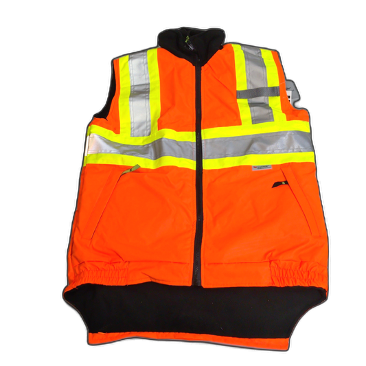 Orange Safety Vest W/ Liner Large Reflective 3M