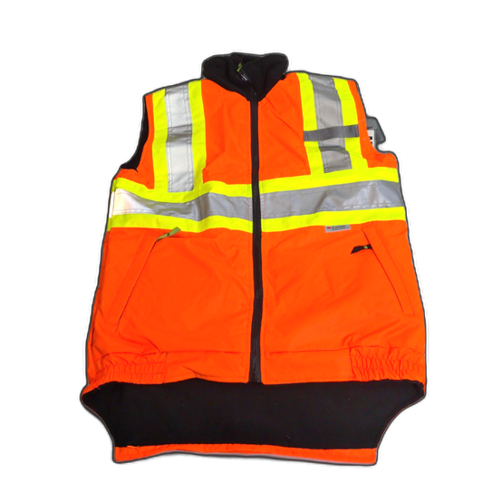 Orange Safety Vest W/ Liner Size XL Reflective 3M