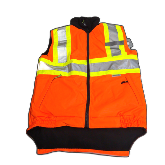 Orange Safety Vest W/ Liner Size 2XL Reflective 3M