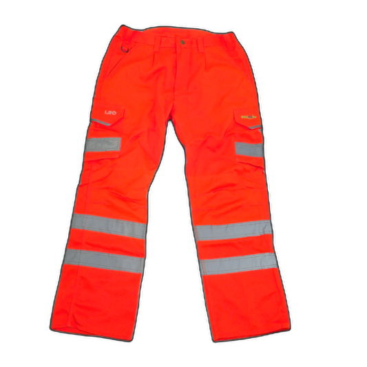 Safety Work Pants Orange Reflective Assorted Sizes Leo Workwear