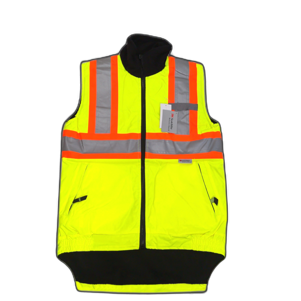 Safety Vest Reversible Yellow & Black 2XL Reflective 3M