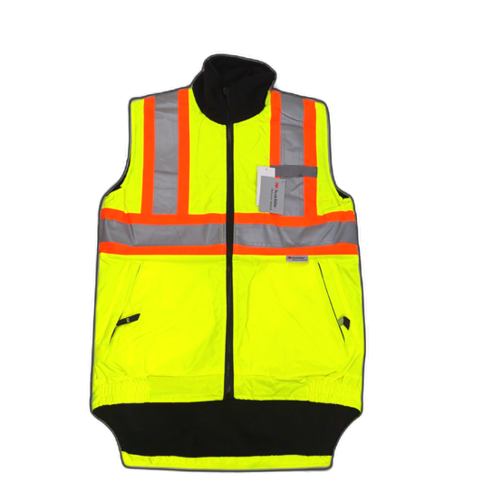 Safety Vest Reversible Yellow & Black 2XL Reflective 3M