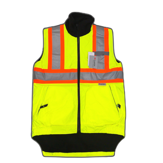Safety Vest Reversible Yellow & Black XL Reflective 3M