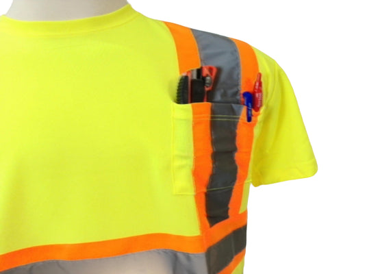 High Viz Safety T-Shirt Fluorescent Yellow Small Bedrok - Additional View