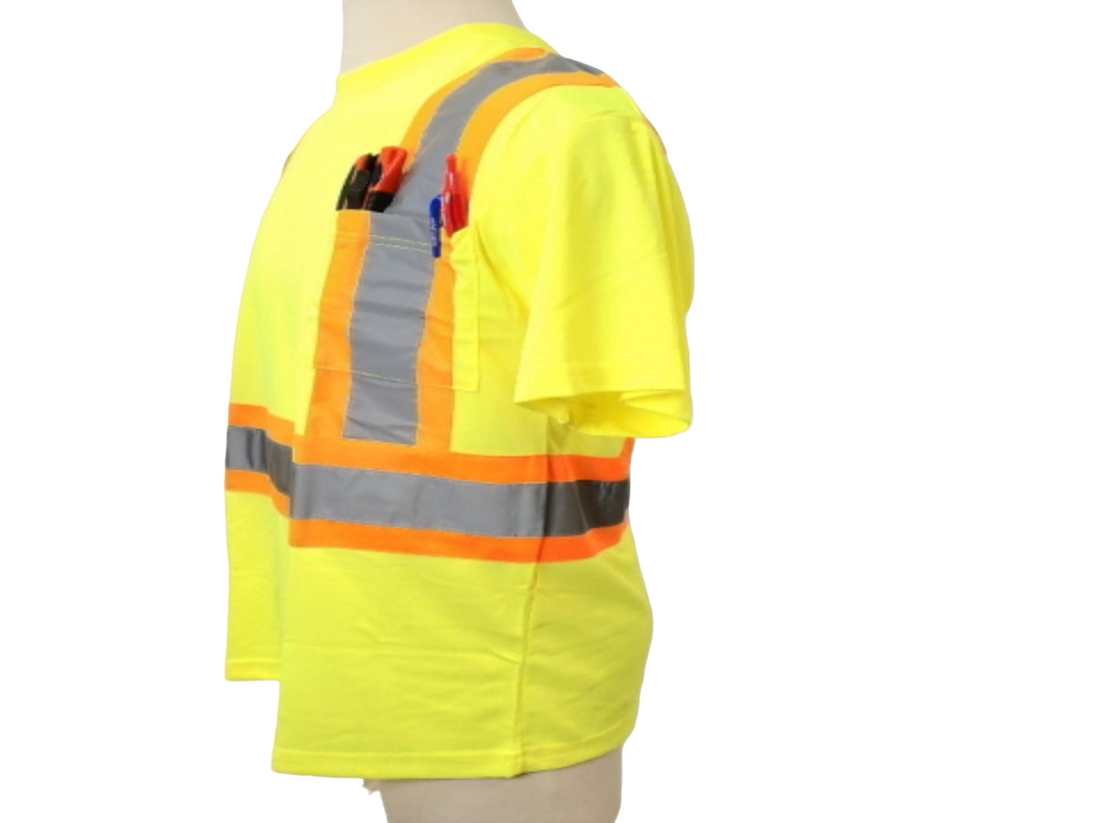 High Viz Safety T-Shirt Fluorescent Yellow XL Bedrok - Additional View