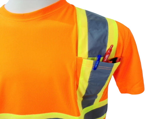 High Viz Safety T-Shirt Orange Large Bedrok - Additional View