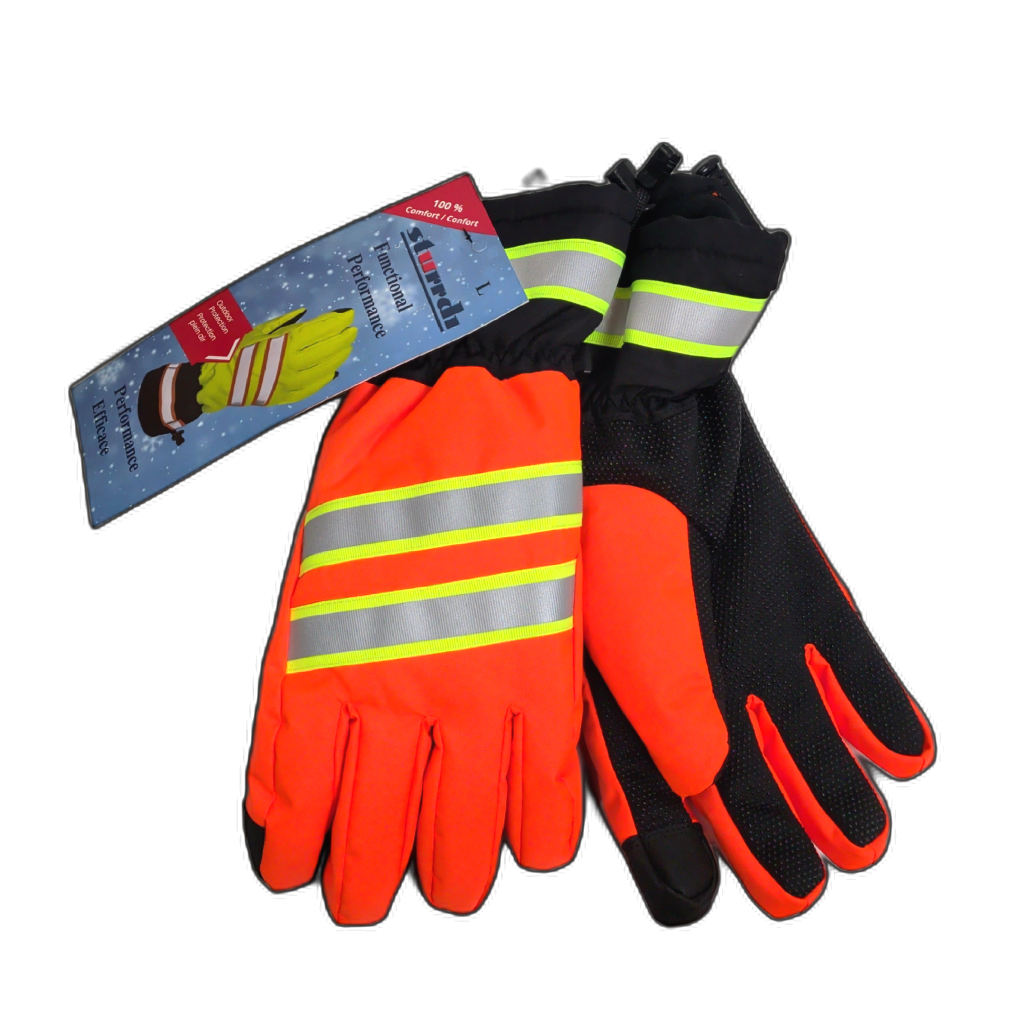Hi Viz Orange Insulated Work Gloves Large w/Dotted Palms Sturrdi