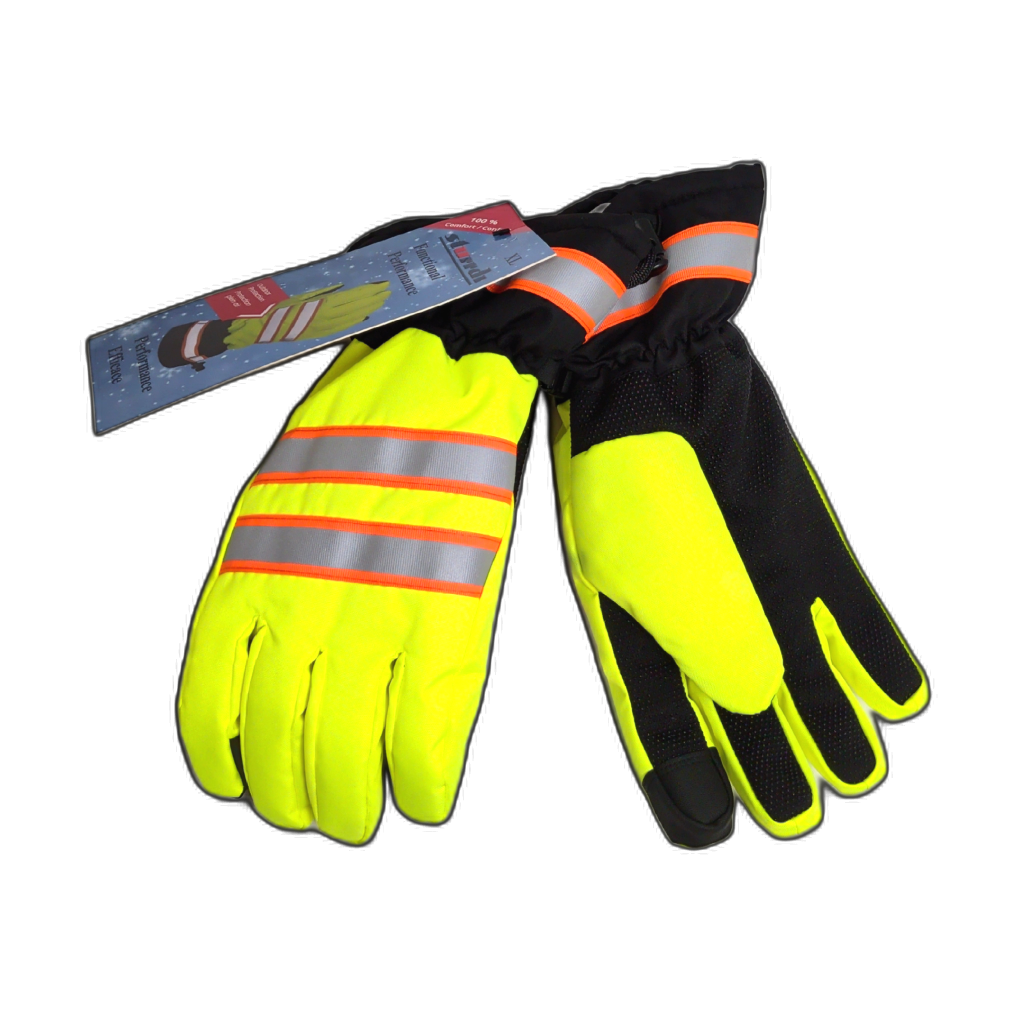 Hi Viz Yellow Insulated Work Gloves XL w/Dotted Palms Sturrdi