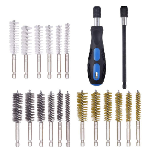 Pipe Cleaning Brushes Kit Hex Shank 1/4 inch 20PC - Additional View