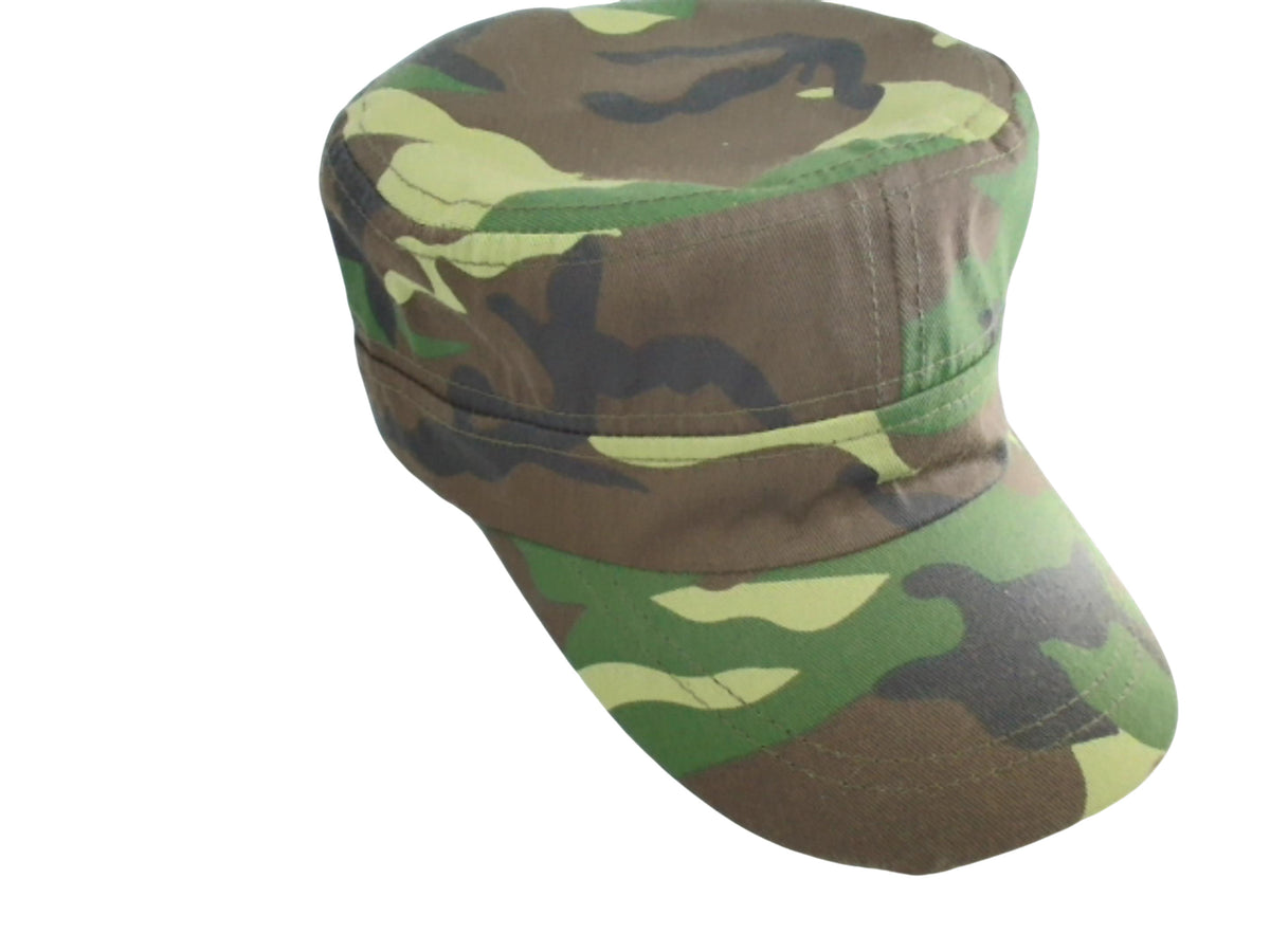 Military Style Fatigue hat - washed camo