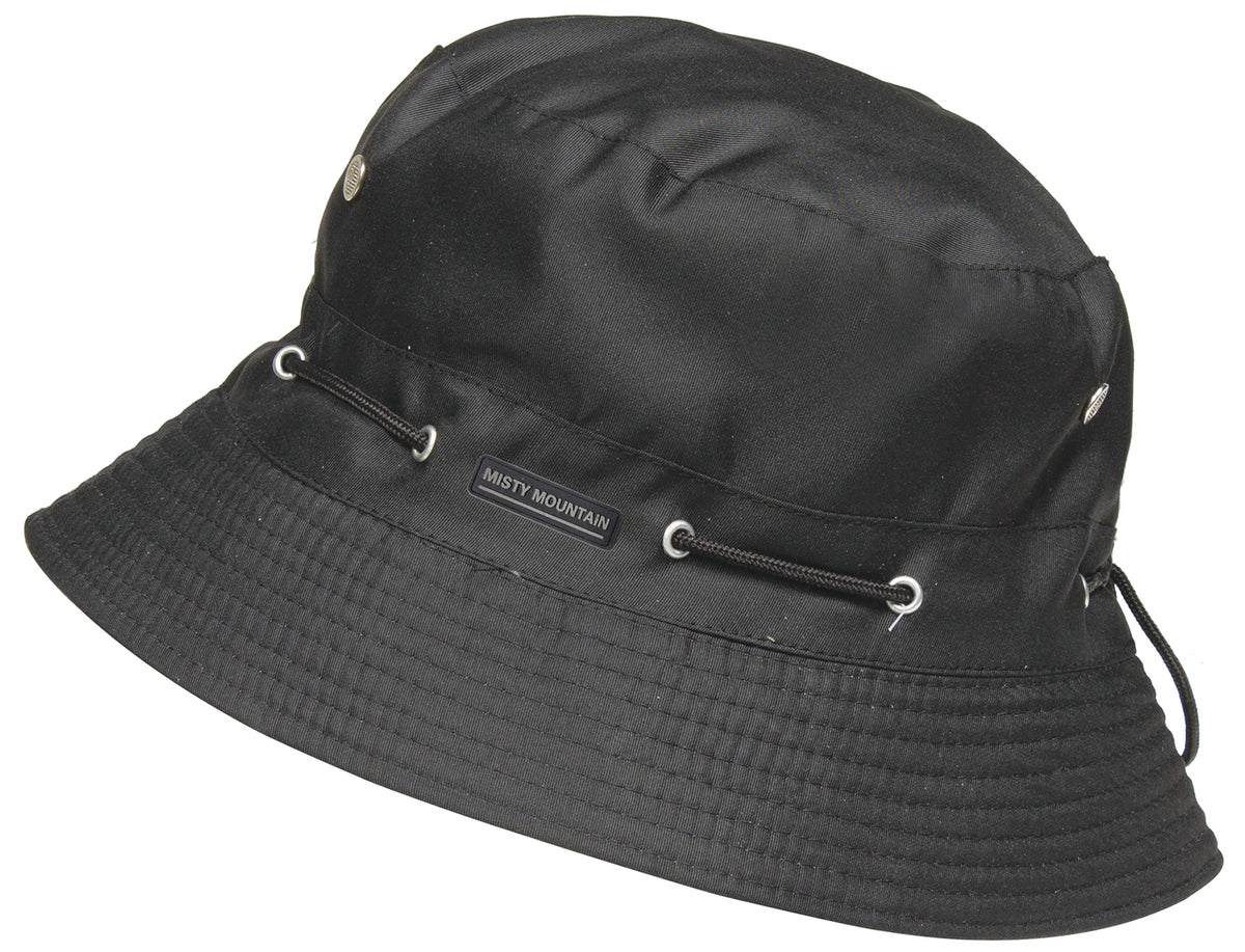 Bucket Hat Black - Adjustable Cord With Stopper
