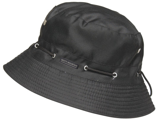 Bucket Hat Black - Adjustable Cord With Stopper