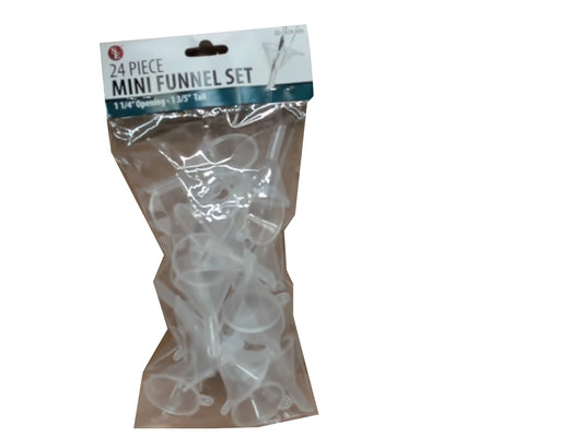Mini Funnel Set 24pc. 1-1/4" Opening 1-3/5" Tall (or $0.39ea)