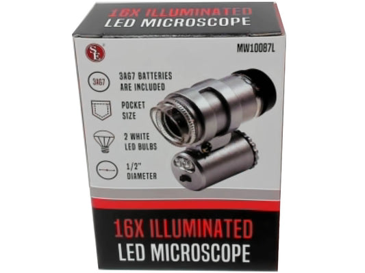 Microscope LED 16x Illuminated 1/2" Lens
