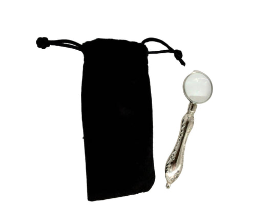 10x Metal Pocket Magnifier 1" Glass Lens Diameter W/pouch