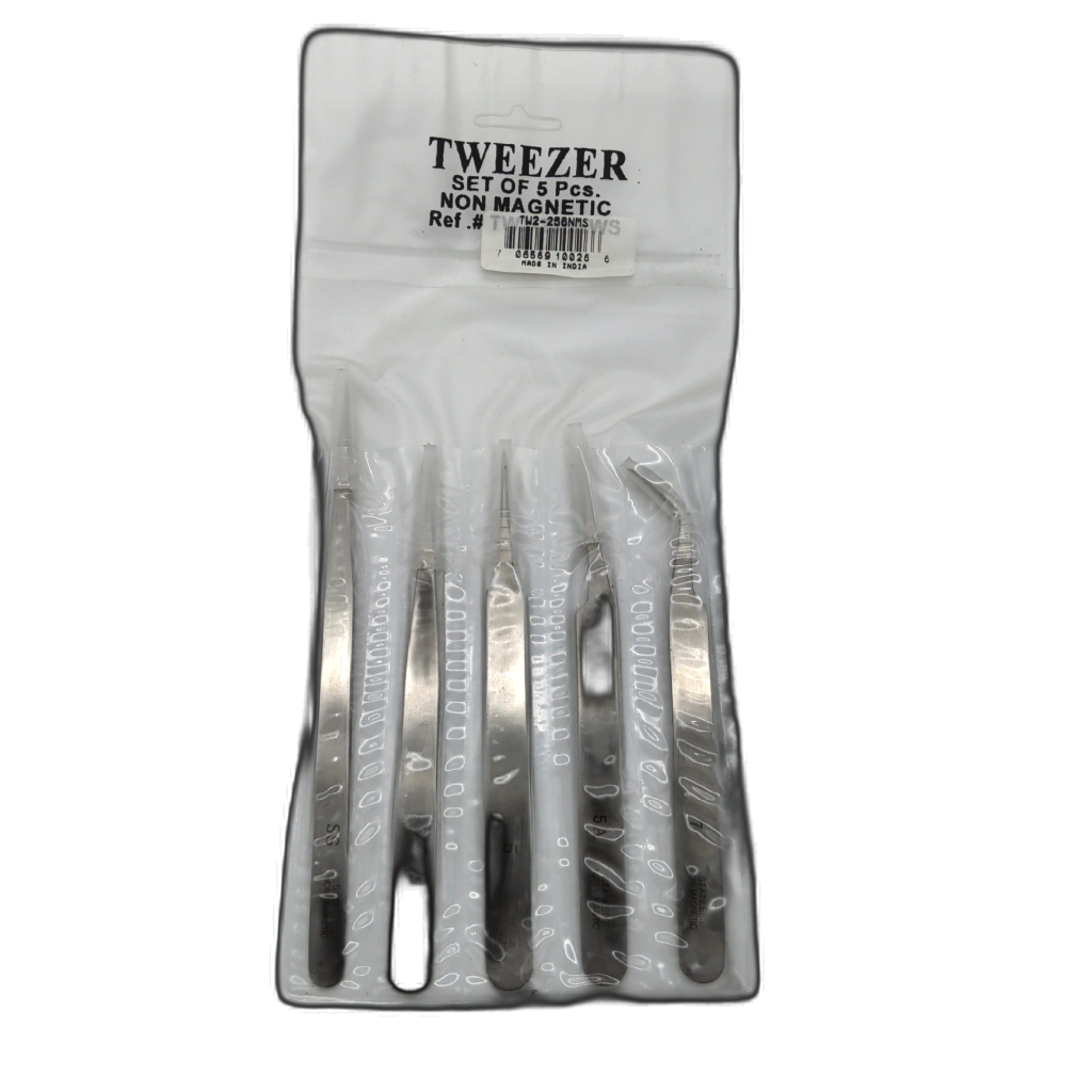 Professional Non Magnetic Tweezer Set 5pk.