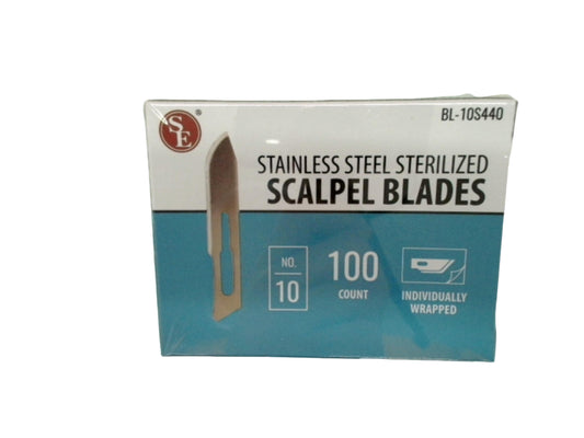 Stainless Steel Sterilized Scalpel Blades #10 100pk. Individually Wrapped
