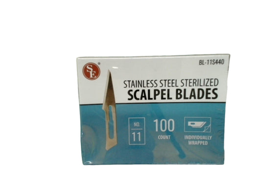 Stainless Steel Sterilized Scalpel Blades #11 100pk. Individually Wrapped