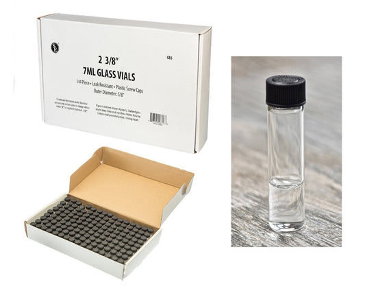 Glass Vial 2-3/8" w/Black Cap Or 12/$4.99
