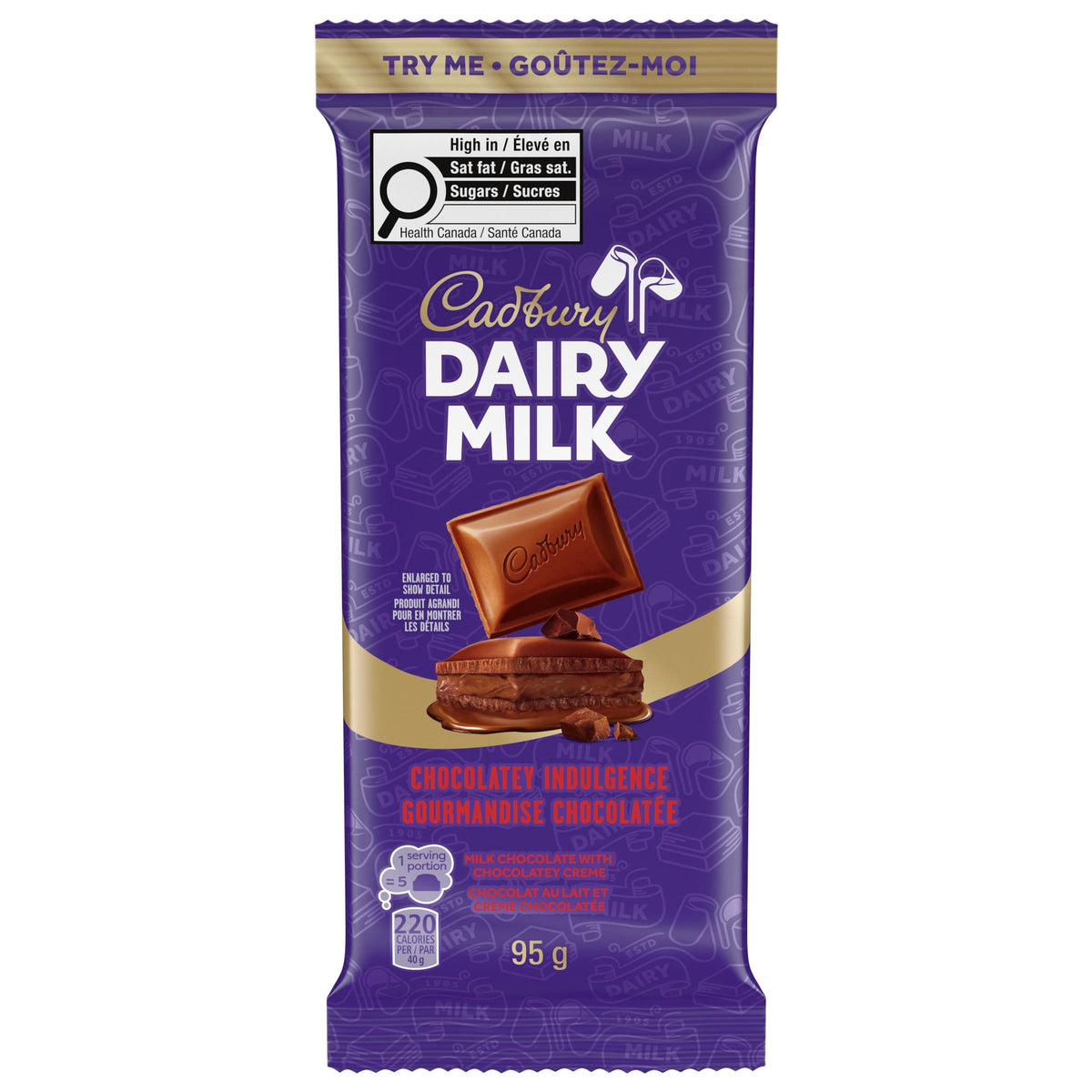 Dairy Milk Chocolatey Indulgence Chocolate Bar 95g. Cadbury