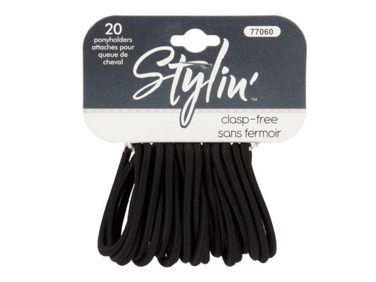 Ponyholder 20-PC Basic Black Stylin