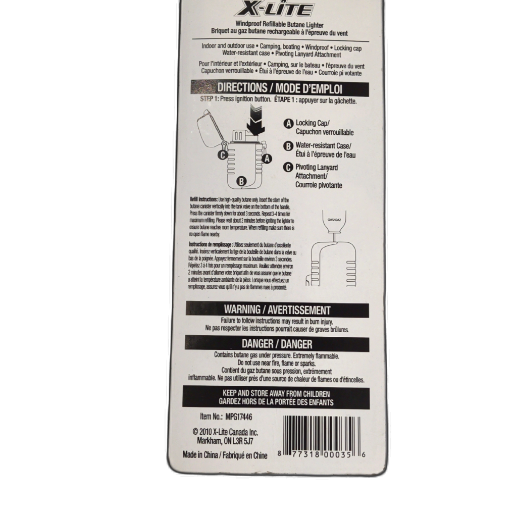 Windproof Refillable Butane Lighter X-lite