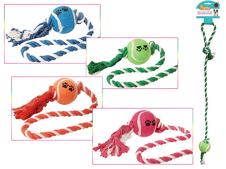 Rope w/Ball 29" 4 Colours PAWS